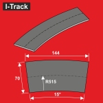Hacker-Model MC24315B - H0 - Gleisbettungselemente für Märklin C, R3 = 515mm 15° (12 Stück)